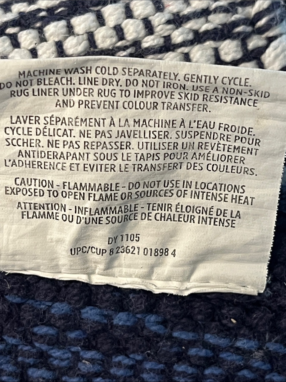 Handwoven Blue Gradient Cotton Rug - Picture 9 of 11